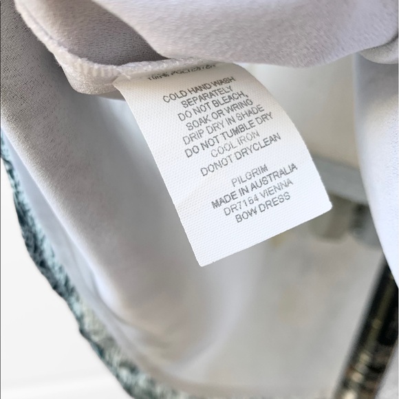 PILGRIM Vienna Bow Green Teal Dress - Picture 9 of 9